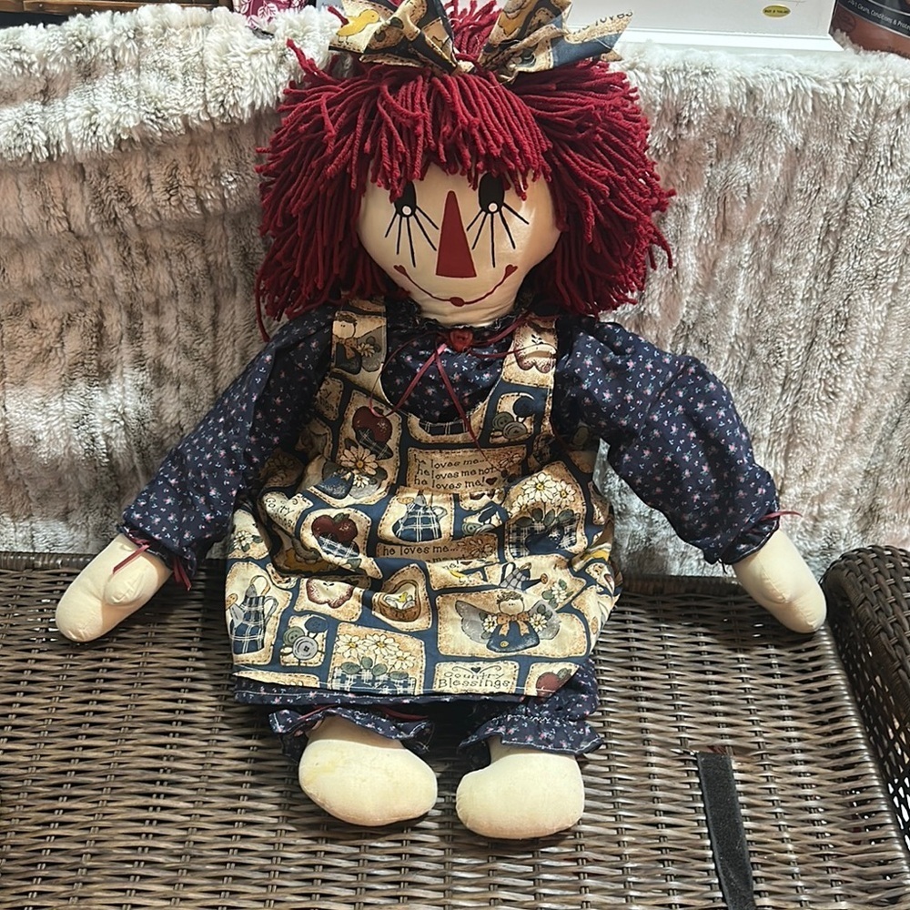 Vintage raggedy Ann doll 31” tall